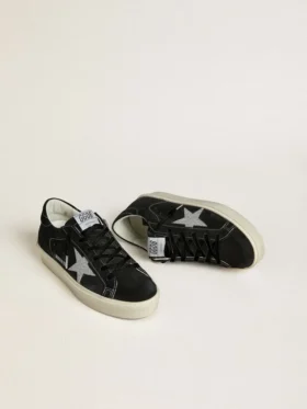 Damskie buty Hi Star z czarnego zamszu ze srebrną gwiazdą z kryształów Swarovskiego