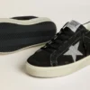 Damskie buty Hi Star z czarnego zamszu ze srebrną gwiazdą z kryształów Swarovskiego