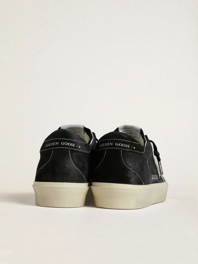 Damskie buty Hi Star z czarnego zamszu ze srebrną gwiazdą z kryształów Swarovskiego