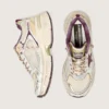 Damskie buty Lightstar CNY z białej siateczki i skóry z bordową gwiazdą z TPU