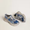 Męskie buty Lightstar z jasnoniebieskiej siateczki z białą gwiazdą z TPU i srebrnymi wstawkami pochodzenia biologicznego