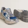 Męskie buty Lightstar z jasnoniebieskiej siateczki z białą gwiazdą z TPU i srebrnymi wstawkami pochodzenia biologicznego