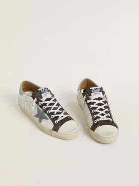 Damskie buty LTD Super-Star z jasnoniebieską gwiazdą z zamszu i jasnoniebieską płócienną wstawką na pięcie