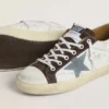 Damskie buty LTD Super-Star z jasnoniebieską gwiazdą z zamszu i jasnoniebieską płócienną wstawką na pięcie