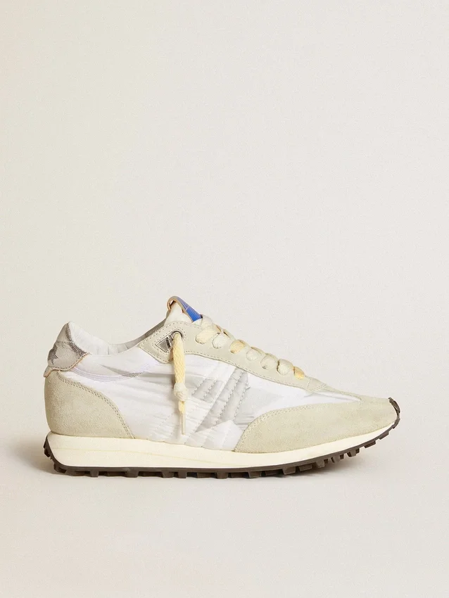 Damskie buty Marathon z białą nylonową cholewką i srebrną gwiazdą