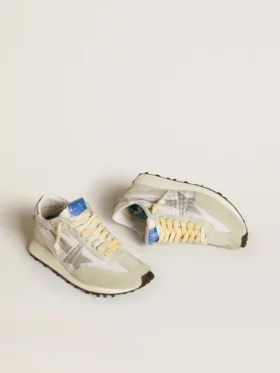 Damskie buty Marathon z białą nylonową cholewką i srebrną gwiazdą