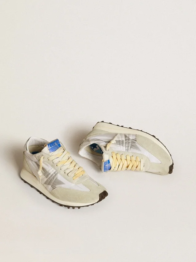 Damskie buty Marathon z białą nylonową cholewką i srebrną gwiazdą