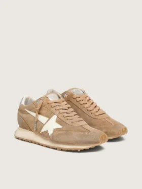 Damskie buty Marathon z zamszu w kolorze tytoniowym z białą gwiazdą