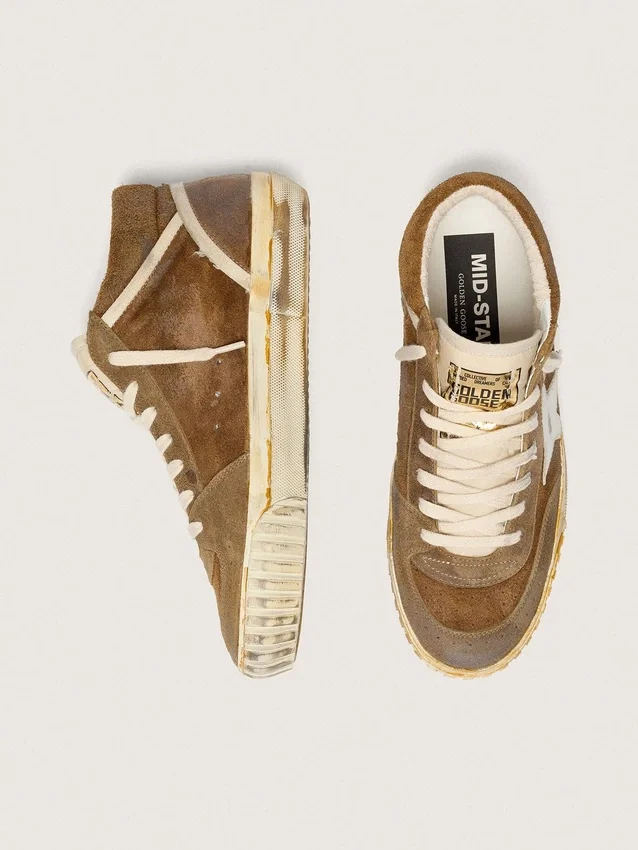 Damskie buty Mid Star LAB z zamszu w kolorze rdzy z białą skórzaną gwiazdką