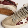 Damskie buty Mid Star w kolorze bordowym z brokatem, z szarymi wstawkami i białą gwiazdką