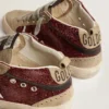 Damskie buty Mid Star w kolorze bordowym z brokatem, z szarymi wstawkami i białą gwiazdką