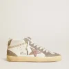 Damskie buty Mid Star z nappy i zamszu z jasnobrązową metaliczną skórzaną gwiazdą
