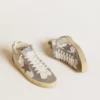 Damskie buty Mid Star z nappy i zamszu z jasnobrązową metaliczną skórzaną gwiazdą