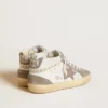Damskie buty Mid Star z nappy i zamszu z jasnobrązową metaliczną skórzaną gwiazdą