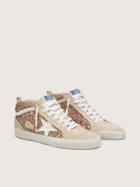Damskie buty Mid Star z różowym brokatem