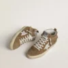 Damskie buty Mid Star z zamszu w kolorze tytoniowym z frędzlami i ćwiekami