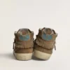 Damskie buty Mid Star z zamszu w kolorze tytoniowym z frędzlami i ćwiekami