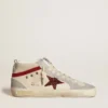 Damskie buty Mid Star ze skóry z błyszczącą gwiazdką i czerwonym akcentem z nubuku