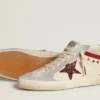 Damskie buty Mid Star ze skóry z błyszczącą gwiazdką i czerwonym akcentem z nubuku