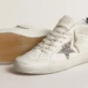 Damskie buty Mid Star ze srebrną brokatową gwiazdą i czarną laminowaną wstawką na pięcie