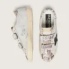 Damskie buty Old School z białej skóry z czarną skórzaną gwiazdą i wstawkami z nadrukiem wężowej skóry