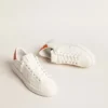 Damskie buty Purestar z białą skórzaną gwiazdką i pomarańczową wstawką na pięcie
