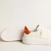 Damskie buty Purestar z białą skórzaną gwiazdką i pomarańczową wstawką na pięcie