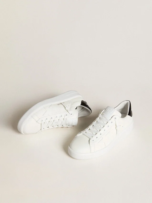 Damskie buty Purestar z skórzaną gwiazdką i czarną lakierowaną skórzaną wstawką na pięcie