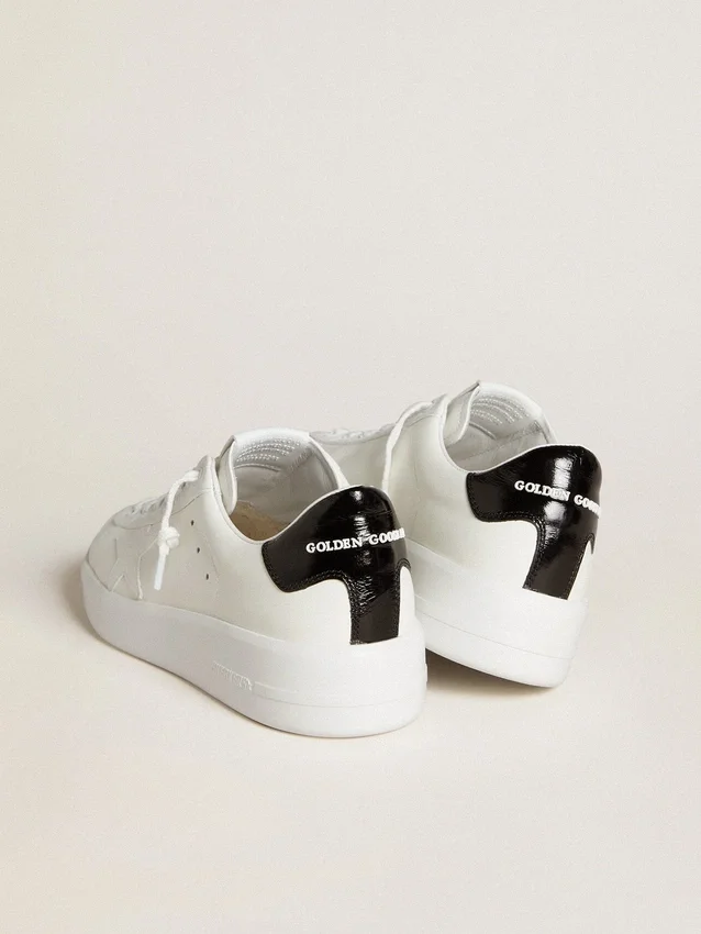 Damskie buty Purestar z skórzaną gwiazdką i czarną lakierowaną skórzaną wstawką na pięcie