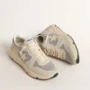 Damskie buty Running Sole ozdobione kryształami Swarovskiego i gwiazdką w kolorze kości słoniowej