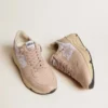 Damskie buty Running Sole z siateczki i nubuku ze srebrną metaliczną skórzaną gwiazdką