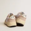 Damskie buty Running Sole z siateczki i nubuku ze srebrną metaliczną skórzaną gwiazdką