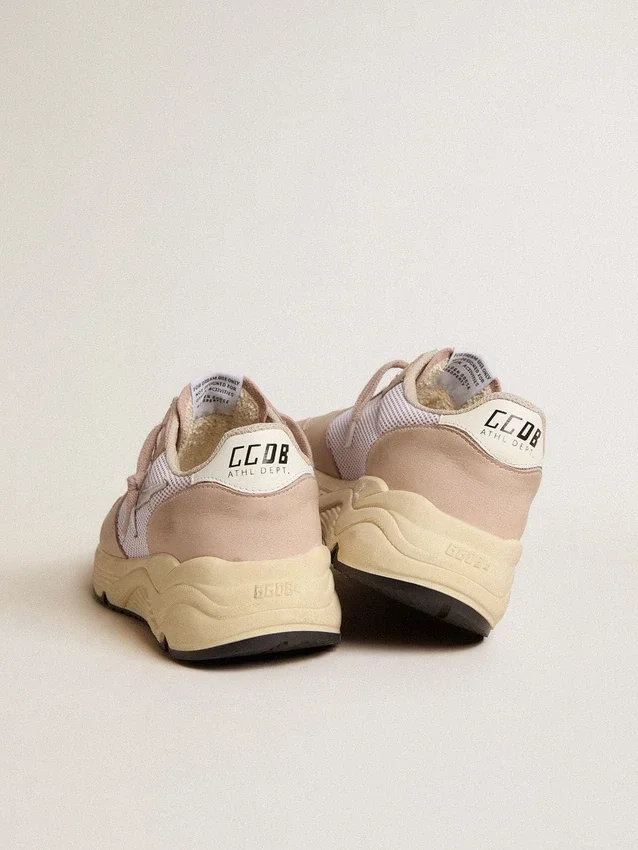 Damskie buty Running Sole z siateczki i nubuku ze srebrną metaliczną skórzaną gwiazdką