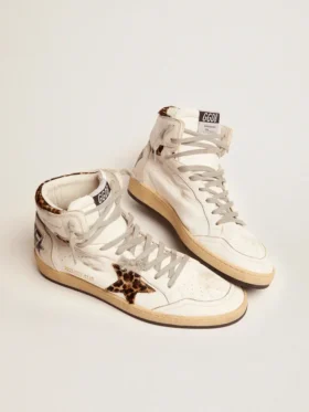 Damskie buty Sky-Star z charakterystycznym nadrukiem i wstawkami ze skóry kucyka w panterkę