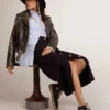 Damskie buty Sky-Star z czarnej skóry nappa z białą gwiazdą
