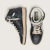Damskie buty Sky-Star z czarnej skóry nappa z białą gwiazdą