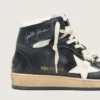 Damskie buty Sky-Star z czarnej skóry nappa z białą gwiazdą