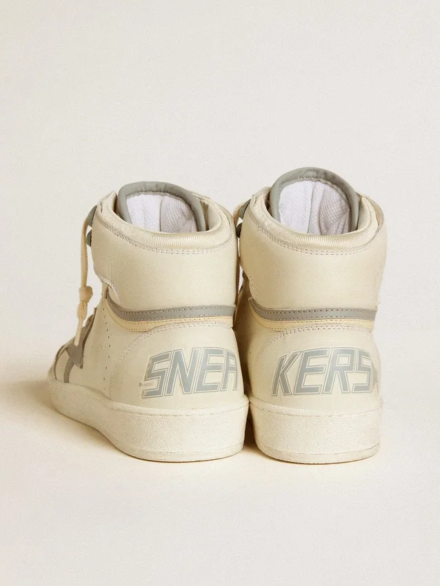 Damskie buty Sky-Star ze skóry z jasnoniebieską skórzaną gwiazdką i białą wstawką na pięcie