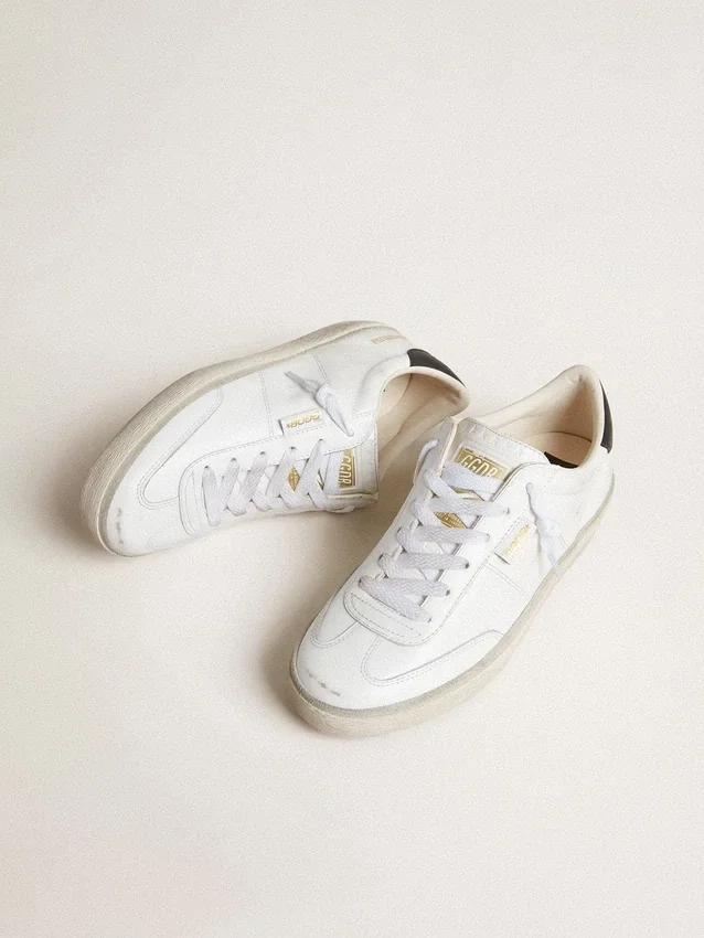 Damskie buty Soul Star z białej skóry z czarną skórzaną wstawką na pięcie