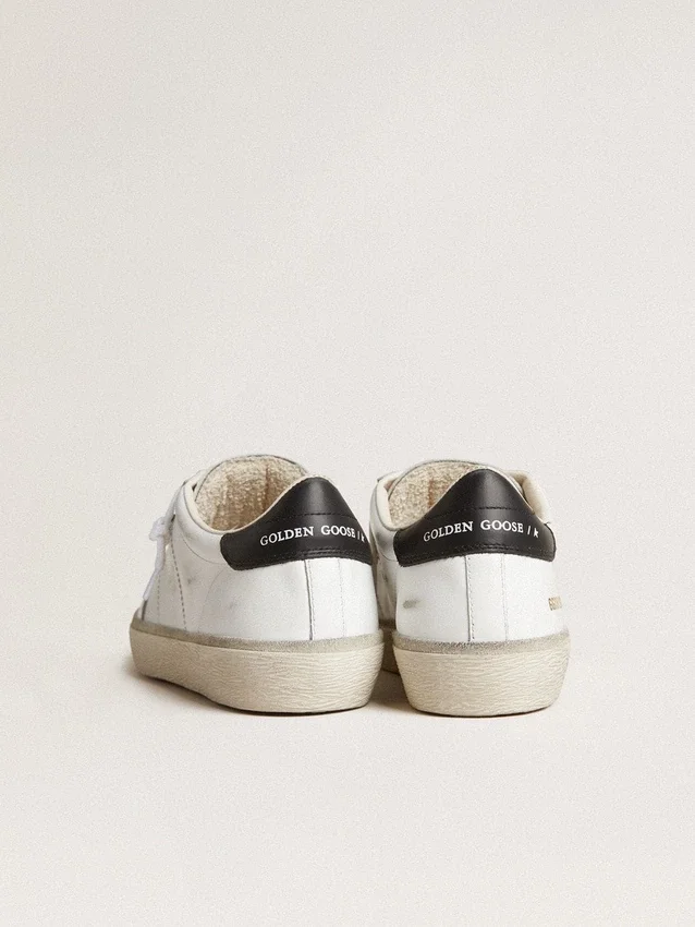 Damskie buty Soul Star z białej skóry z czarną skórzaną wstawką na pięcie