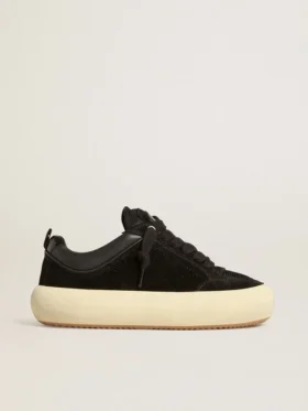 Damskie buty Space-Star Cube z czarnego zamszu z perforowaną gwiazdą