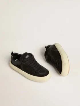 Damskie buty Space-Star Cube z czarnego zamszu z perforowaną gwiazdą