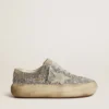 Damskie buty Space-Star w srebrnym brokacie z lodowoszarym gwiazdkiem