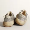 Damskie buty Space-Star w srebrnym brokacie z lodowoszarym gwiazdkiem