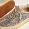Damskie buty Space-Star w srebrnym brokacie z podszewką z owczej skóry