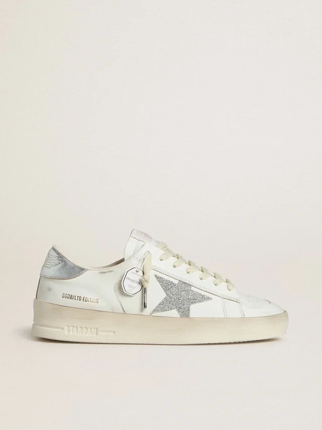 Damskie buty Stardan LTD z gwiazdą z kryształów Swarovskiego i metaliczną skórzaną wstawką na pięcie