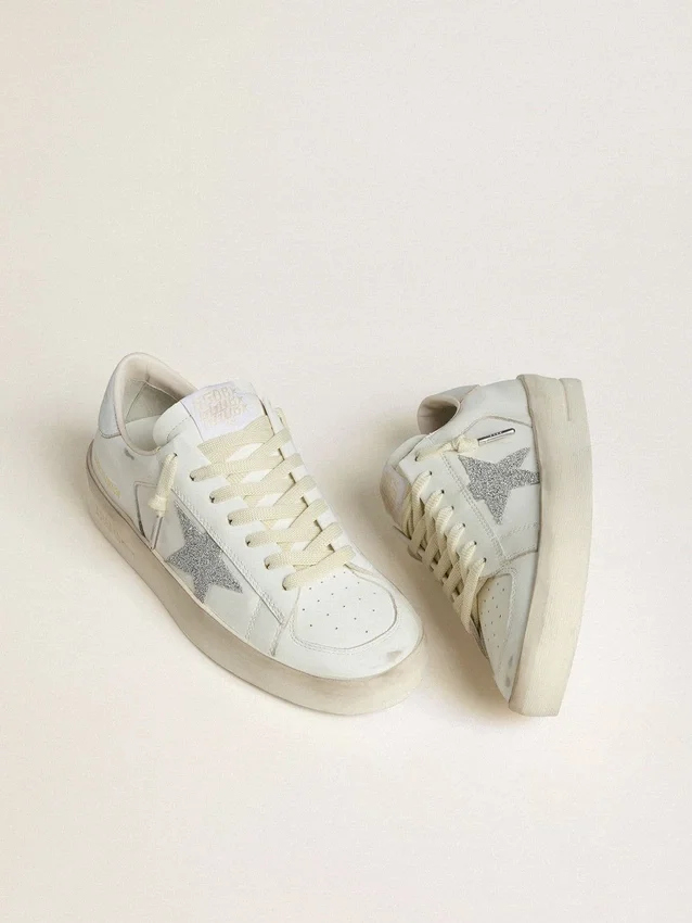 Damskie buty Stardan LTD z gwiazdą z kryształów Swarovskiego i metaliczną skórzaną wstawką na pięcie