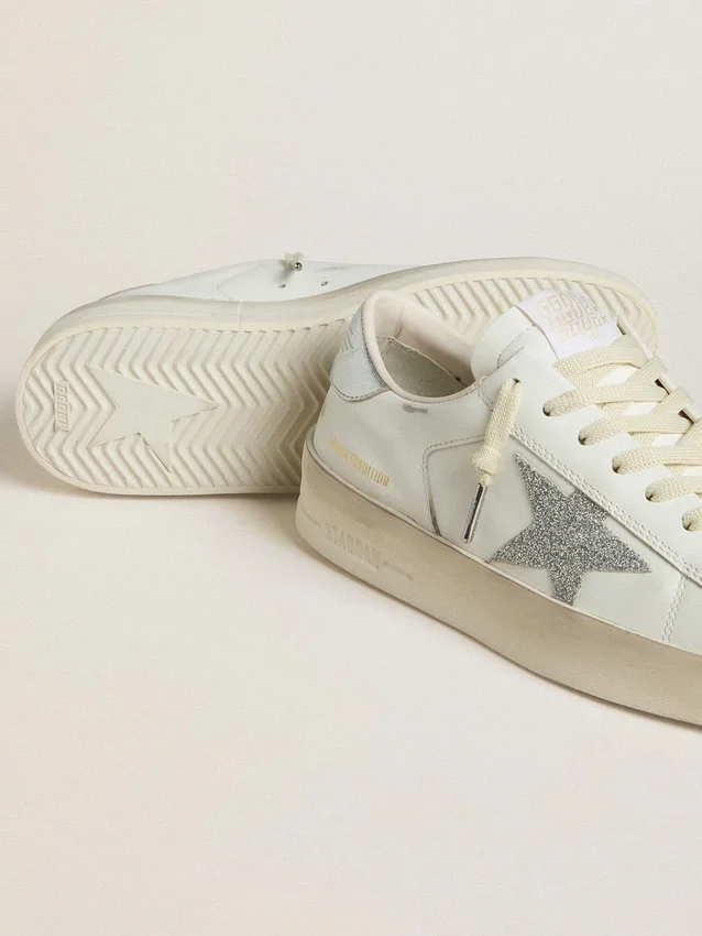 Damskie buty Stardan LTD z gwiazdą z kryształów Swarovskiego i metaliczną skórzaną wstawką na pięcie