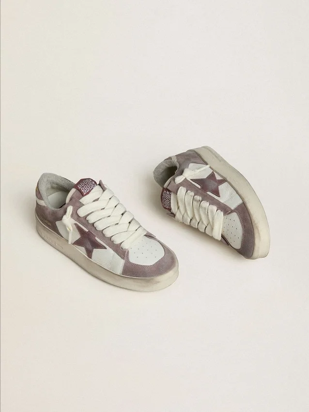 Damskie buty Stardan LTD z nappa i zamszu z fioletową zamszową gwiazdką i lawendową zamszową wstawką na pięcie