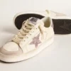 Damskie buty Stardan z nappy i zamszu z różową brokatową gwiazdką i wstawką na pięcie